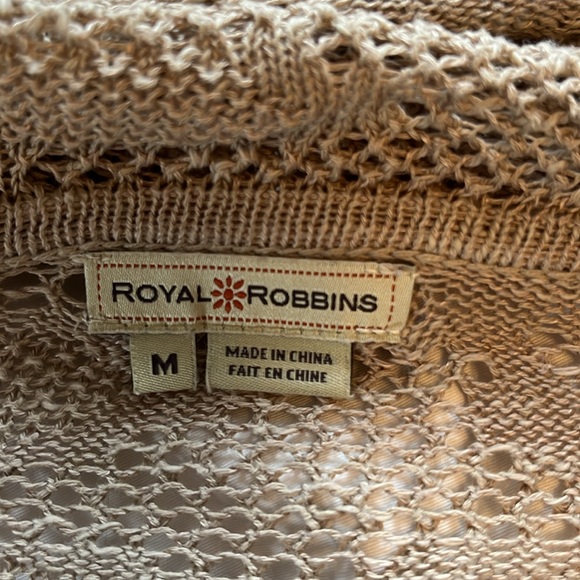 ROYAL ROBBINS beige intricate wrap neck sweater - Picture 7 of 8